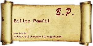 Bilitz Pamfil névjegykártya